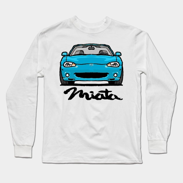 MX5 Miata NB Light Blue Long Sleeve T-Shirt by Woreth